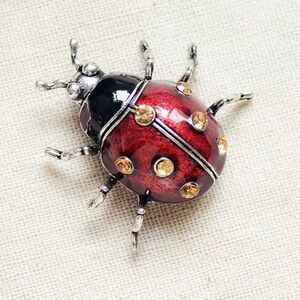 Vintage Ladybug Red Brooch